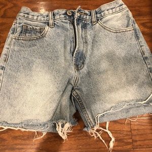 J Galt Long Demin Painter's Shorts Jeans Cut-Offs